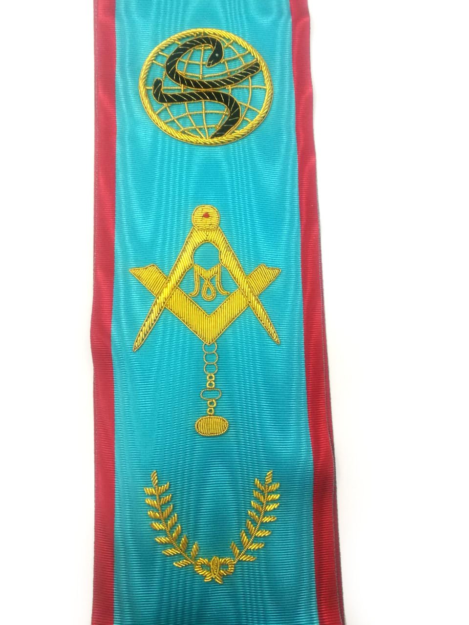 Master Mason Scottish Rite Sash - 3 Stars Bullion Embroidery - Bricks Masons