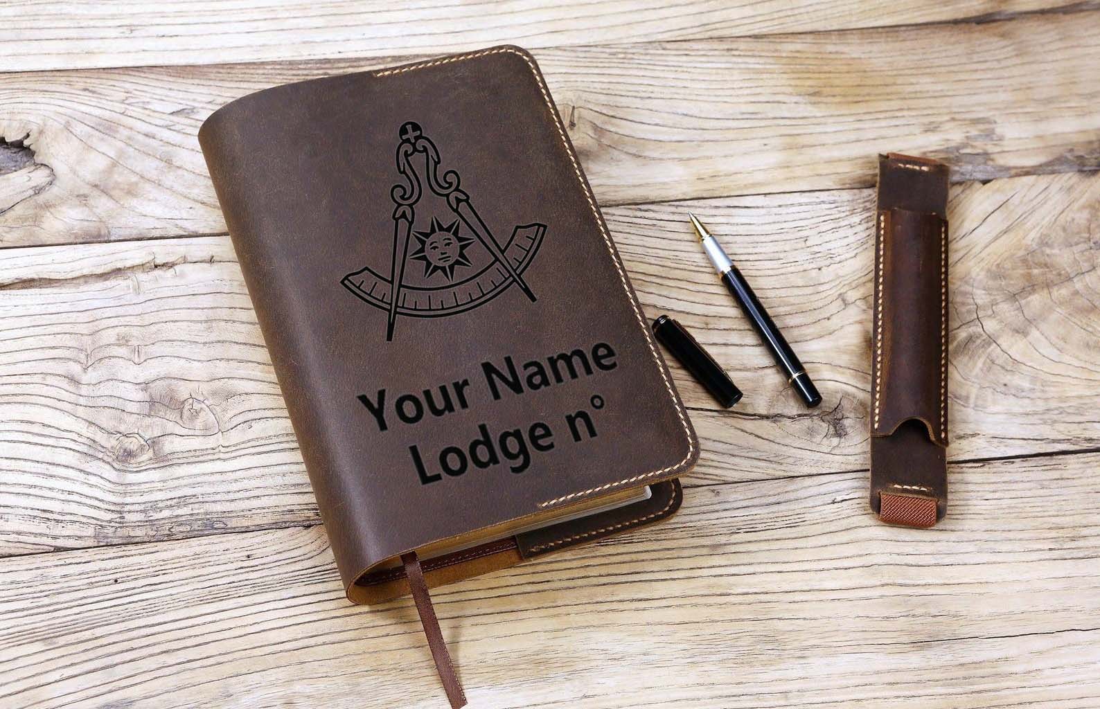 Past Master Blue Lodge California Regulation Book Cover - Leather - Bricks Masons