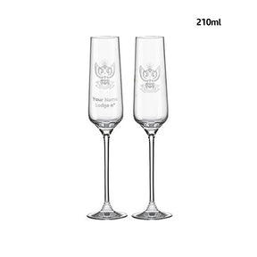 33rd Degree Scottish Rite Champagne Flute - Wings Up 2 Pieces Set - Bricks Masons