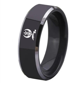 Shriners Ring - Black Tungsten Carbide - Bricks Masons