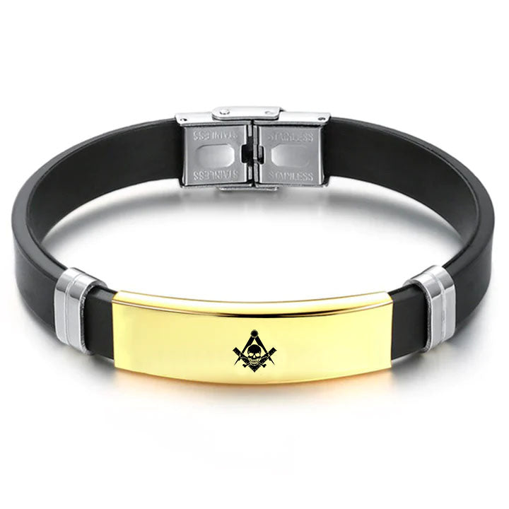 Widows Sons Bracelet - Steel & Leather - Bricks Masons