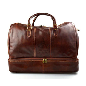 Past Master Blue Lodge California Regulation Travel Bag - Genuine Light Brown Leather - Bricks Masons