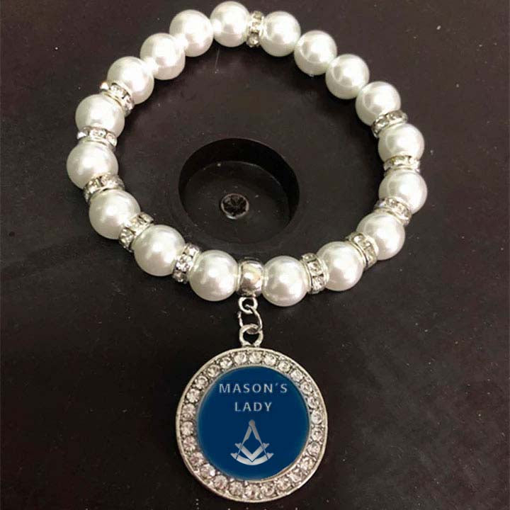 Past Master Blue Lodge Bracelet - Gold and White - Bricks Masons