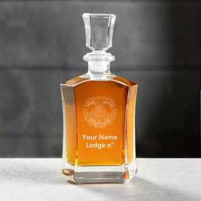 Grand Master Blue Lodge Decanter - 23 oz. Whiskey Glass - Bricks Masons