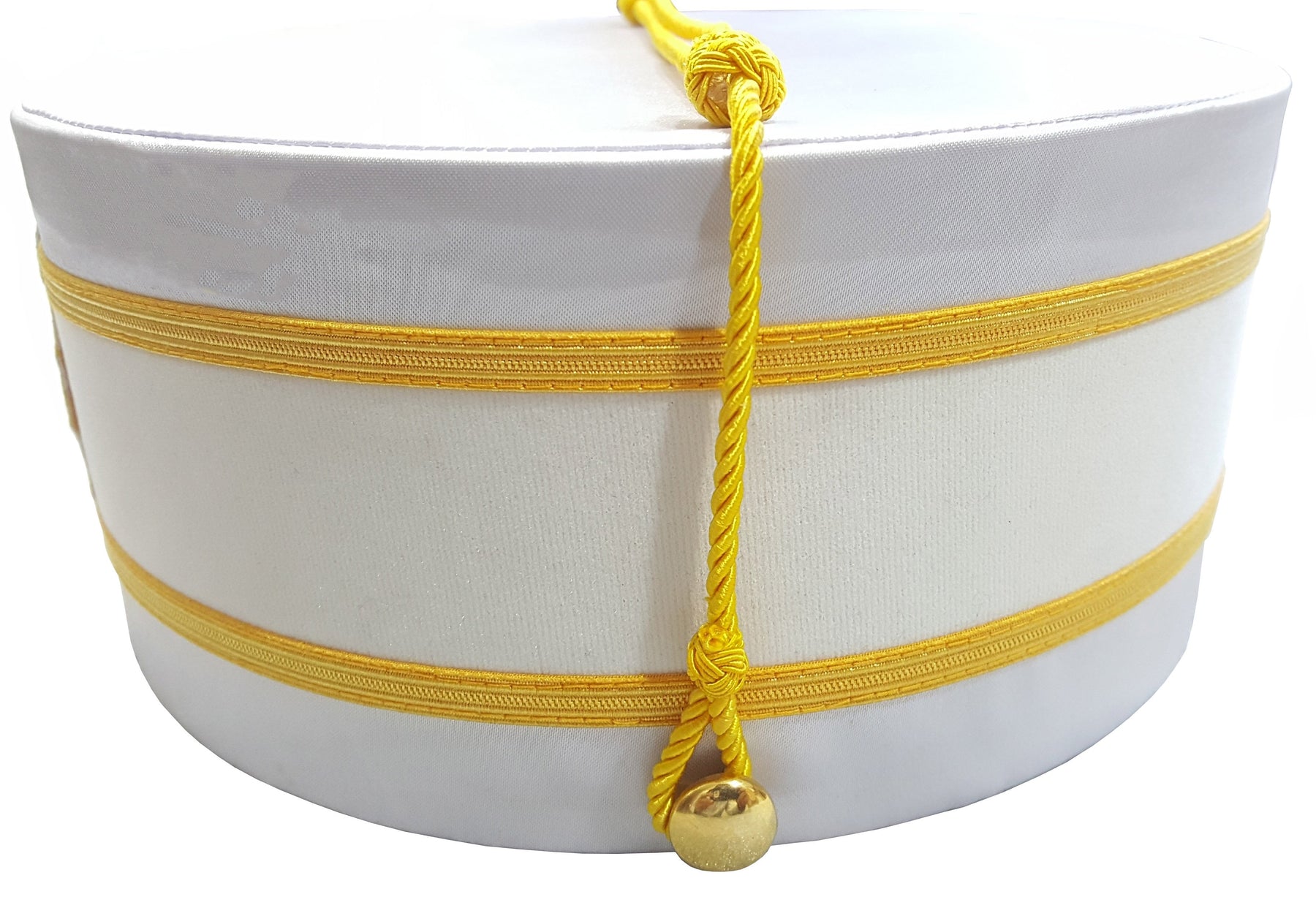 Past High Priest Royal Arch Chapter Crown Cap - White with Gold Braid Machine Embroidery - Bricks Masons