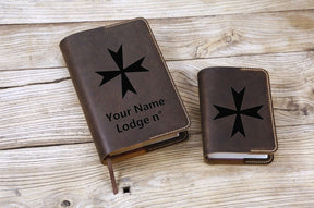 Order Of Malta Commandery Book Cover - Leather - Bricks Masons