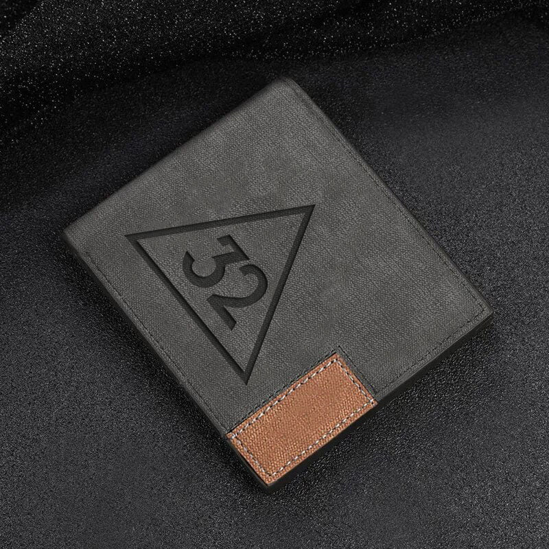 32nd Degree Scottish Rite Wallet - Leather Various Colors - Bricks Masons