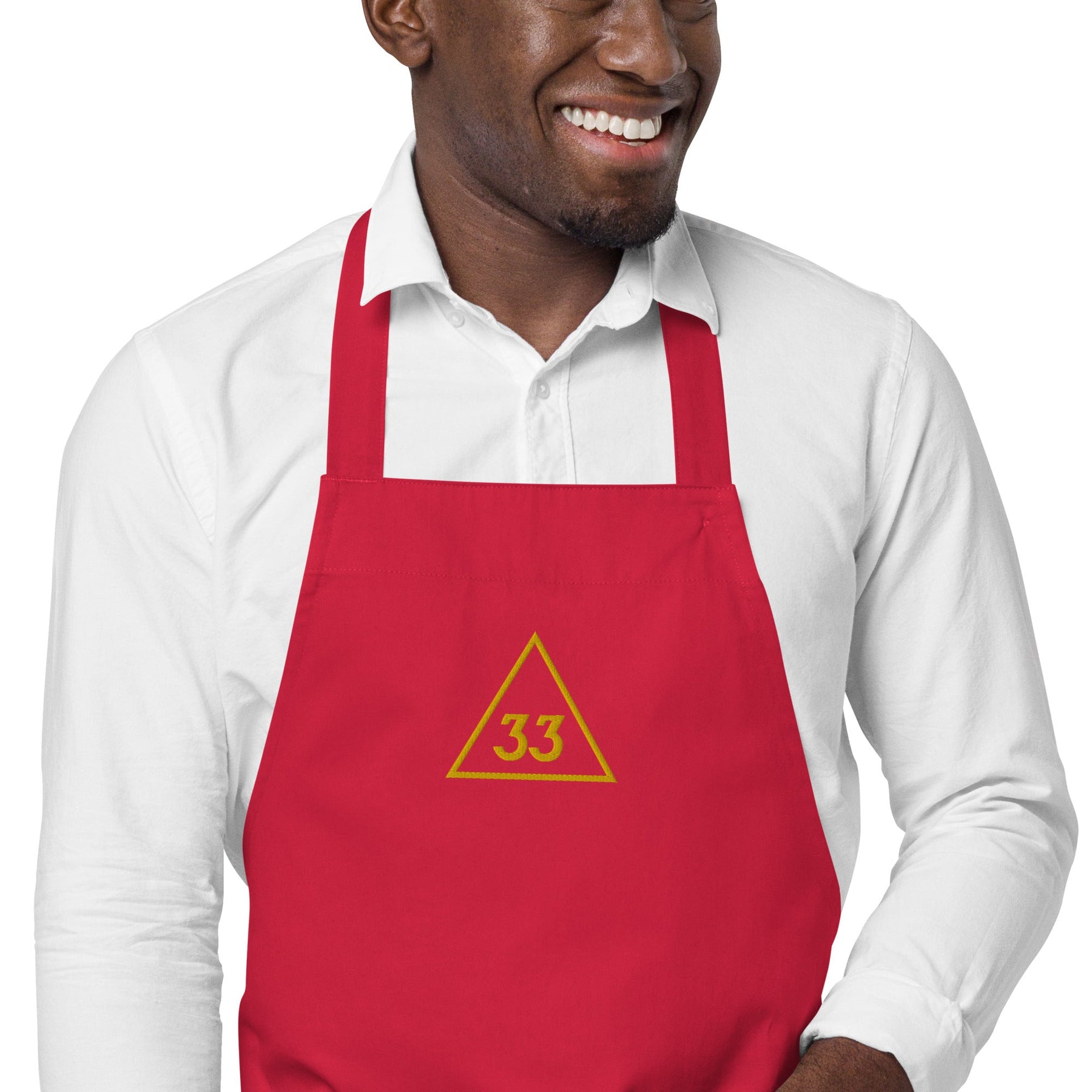 33rd Degree Scottish Rite Kitchen Apron - Various Organic Cotton Colors - Bricks Masons