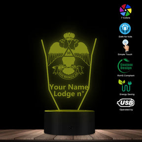 33rd Degree Scottish Rite LED Sign - Wings Down Various Colors - Bricks Masons