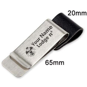 33rd Degree Scottish Rite Pen Holder - Wings Down Black & Brown Leather - Bricks Masons