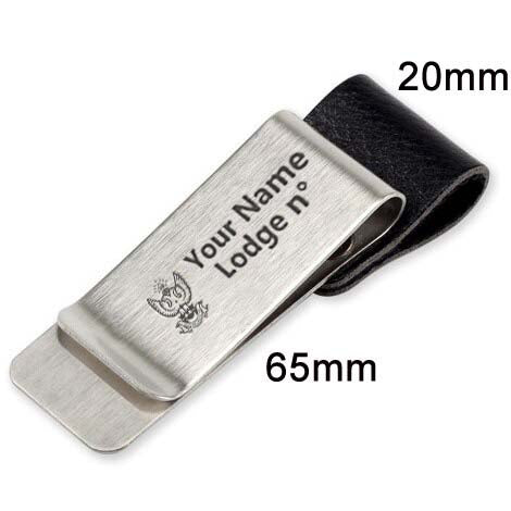 33rd Degree Scottish Rite Pen Holder - Wings Up Black & Brown Leather - Bricks Masons