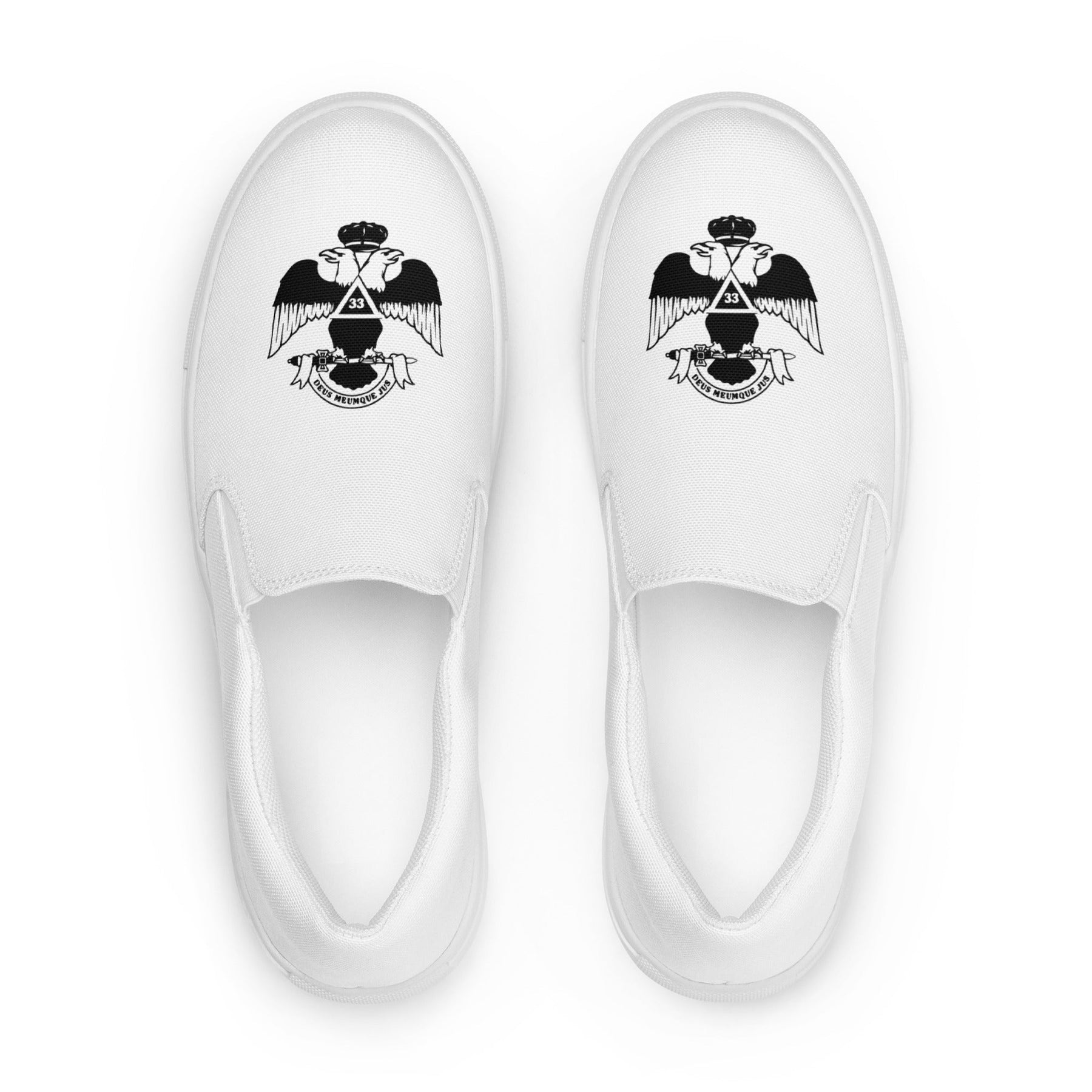 33rd Degree Scottish Rite Sneaker - Wings Down Slip-on Canvas - Bricks Masons