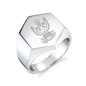 33rd Degree Scottish Rite Ring - Wings Up Sterling Silver - Bricks Masons