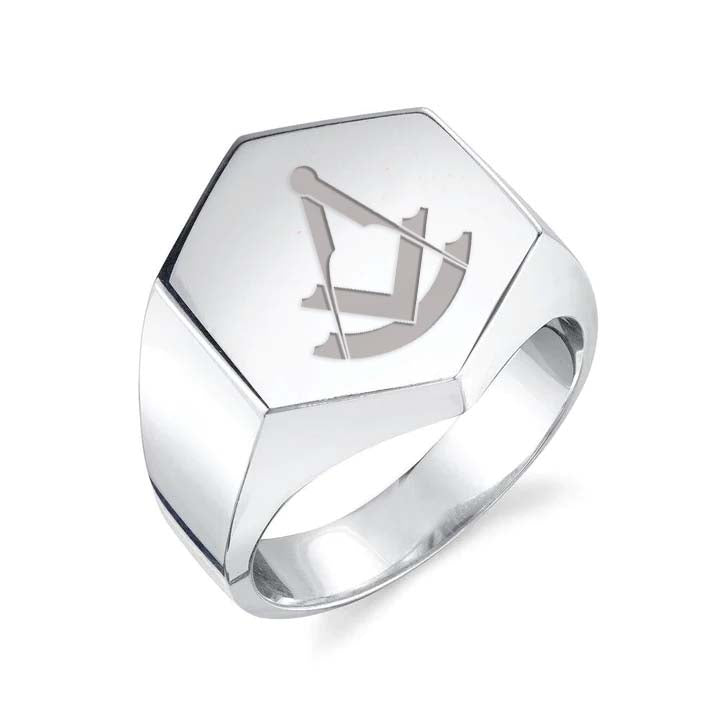 Past Master Blue Lodge Ring - Sterling Silver - Bricks Masons