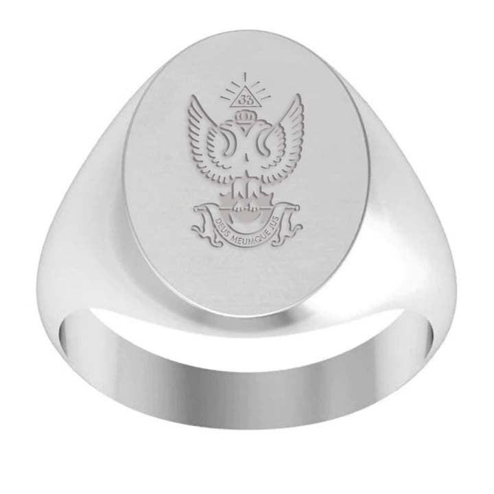 33rd Degree Scottish Rite Ring - Wings Up Sterling Silver - Bricks Masons