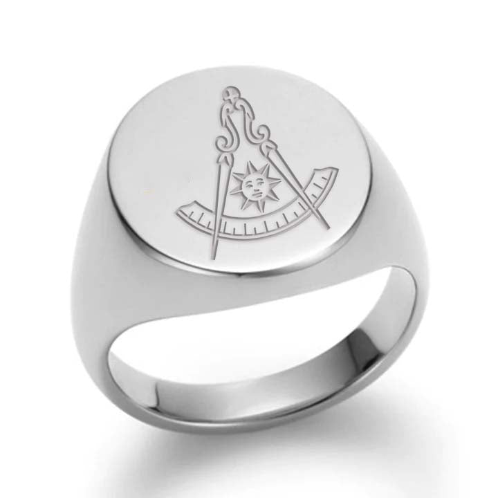 Past Master Blue Lodge California Regulation Ring - Sterling Silver - Bricks Masons