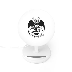 33rd Degree Scottish Rite Wireless Charger - Wings Down White - Bricks Masons