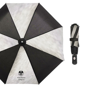 32nd Degree Scottish Rite Umbrella - Wings Down Three Folding Windproof - Bricks Masons