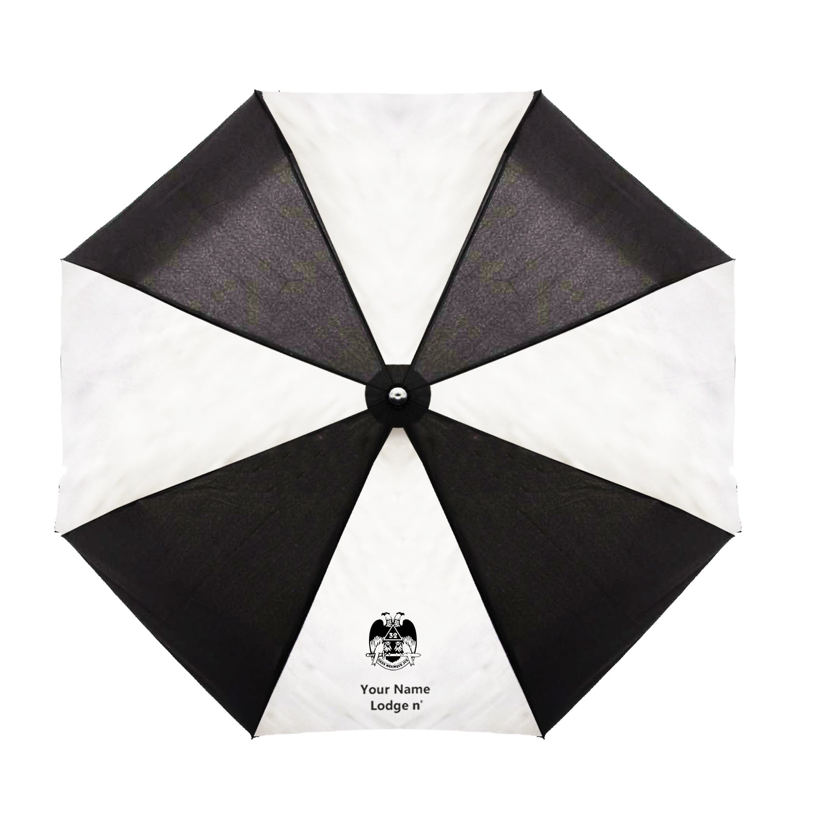 32nd Degree Scottish Rite Umbrella - Wings Down Three Folding Windproof - Bricks Masons