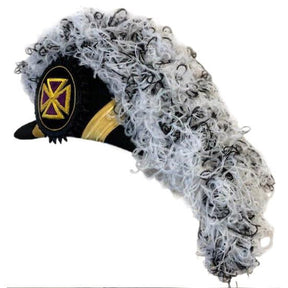 Past Grand Commander Knights Templar Commandery Chapeau - White & Black Blend Plumes - Bricks Masons