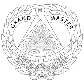 Grand Master Blue Lodge Windshield Cover - (Gold/White) - Bricks Masons