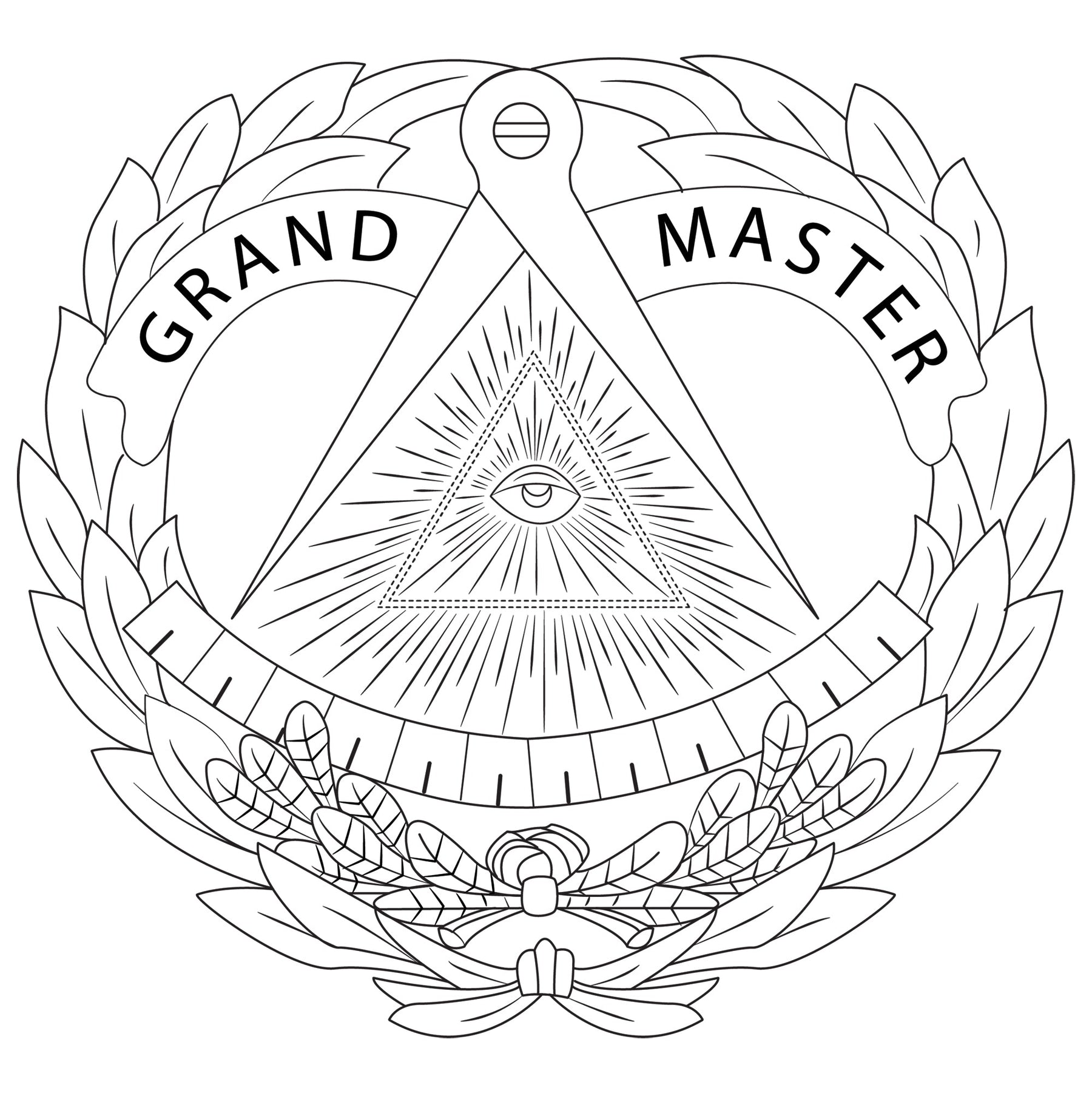 Grand Master Blue Lodge Ring - Gold Color - Bricks Masons