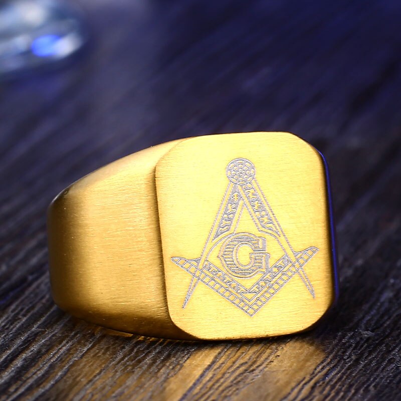 Master Mason Blue Lodge Ring - Square & Compass With G [Multiple Colors] - Bricks Masons