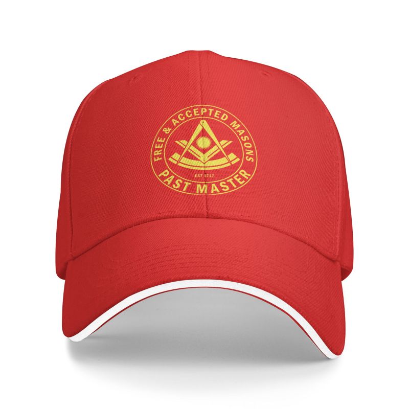 Past Master Blue Lodge Baseball Cap - Free & Accepted Mason Adjustable - [Multiple Colors] - Bricks Masons