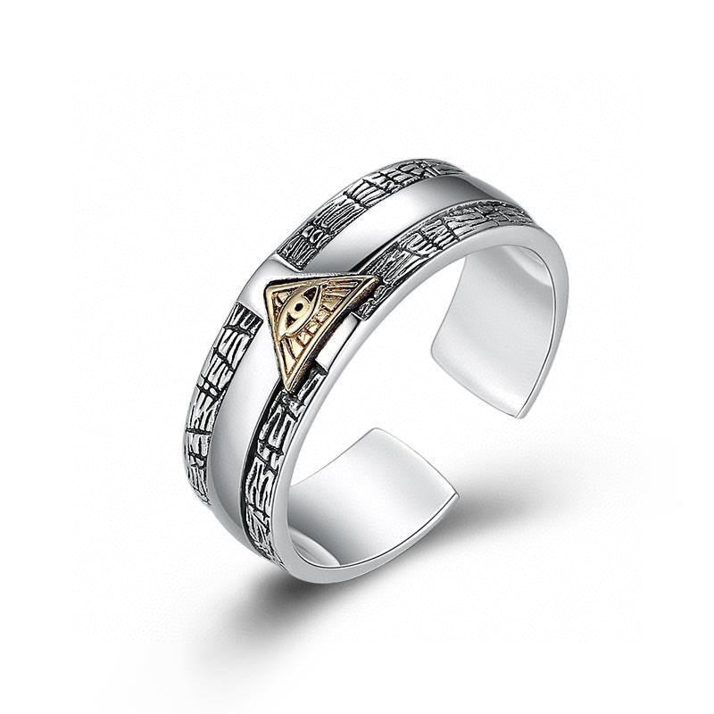 Eye Of Providence Ring - Sterling Silver - Bricks Masons