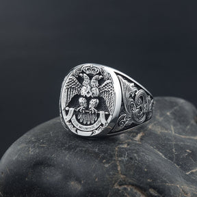 32nd Degree Scottish Rite Ring - Sterling Silver - Bricks Masons