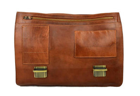 Widows Sons Briefcase - Genuine Brown Leather - Bricks Masons