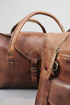 Past Master Blue Lodge California Regulation Travel Bag - Vintage Brown Leather - Bricks Masons