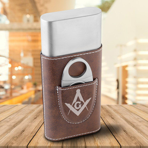 Custom Masonic Cigar Holder FREE Engraving - Bricks Masons