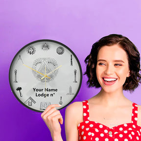 Grand Master Blue Lodge Clock - Frame with LED - Bricks Masons