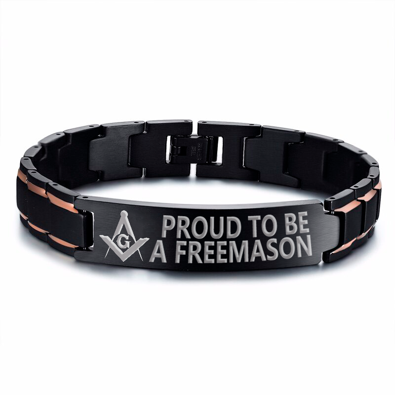 Master Mason Blue Lodge Bracelet - Stainless Steel - Bricks Masons