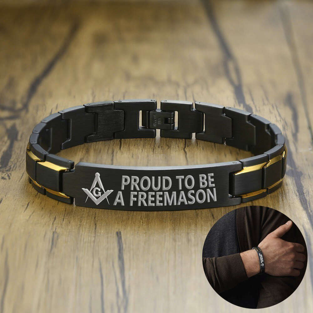 Master Mason Blue Lodge Bracelet - Stainless Steel - Bricks Masons