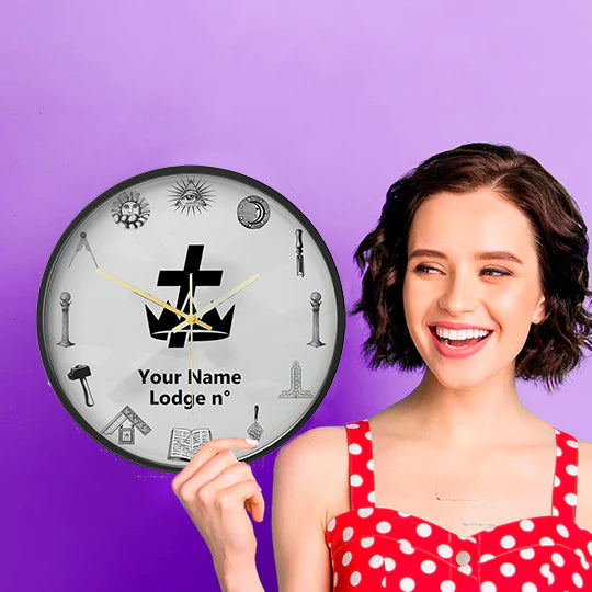 Knights Templar Commandery Clock - Frame with LED - Bricks Masons