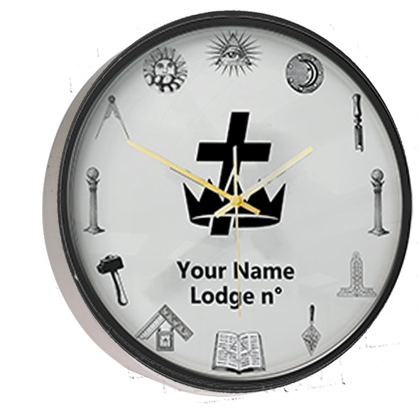 Knights Templar Commandery Clock - Frame with LED - Bricks Masons