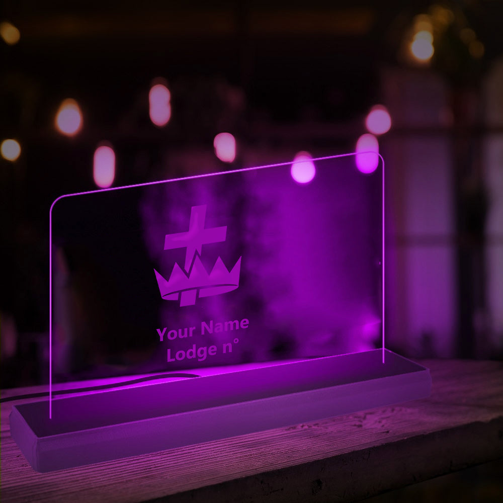 Knights Templar Commandery LED Sign - 3D Glowing light - Bricks Masons