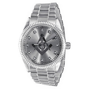 Masonic Iced Out Metallic Watch - Bricks Masons