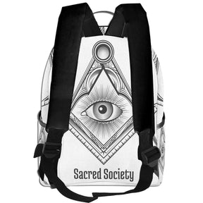 Master Mason Blue Lodge Backpack - Square and Compass Black & White - Bricks Masons