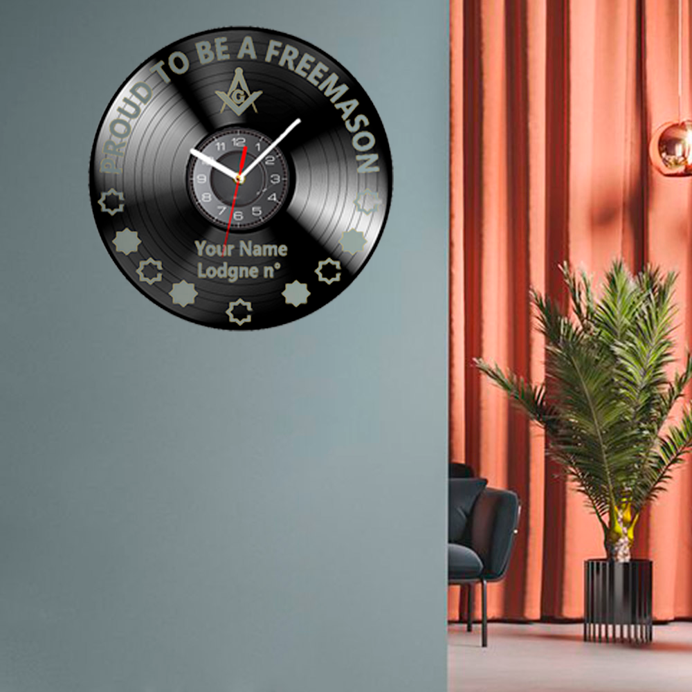 Master Mason Blue Lodge Clock - Vinyl Record - Bricks Masons