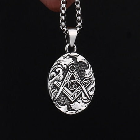 Master Mason Blue Lodge Necklace - Stainless Steel - Bricks Masons
