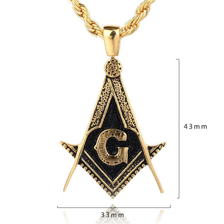 Master Mason Blue Lodge Pendant - Black and Gold Square and Compass G - Bricks Masons