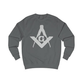 Master Mason Blue Lodge Sweatshirt - Black Christmas Ugly Square and Compass G - Bricks Masons
