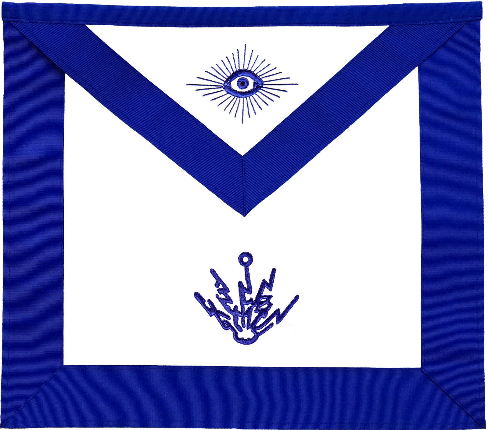 Officers Blue Lodge Officer Apron Set - Blue Ribbon Machine Embroidery (Set of 19) - Bricks Masons