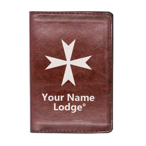 Order Of Malta Commandery Wallet - Black & Brown - Bricks Masons