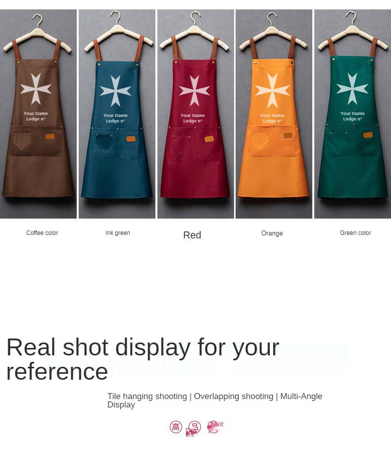 Order Of Malta Commandery Work Apron - Various Colors - Bricks Masons