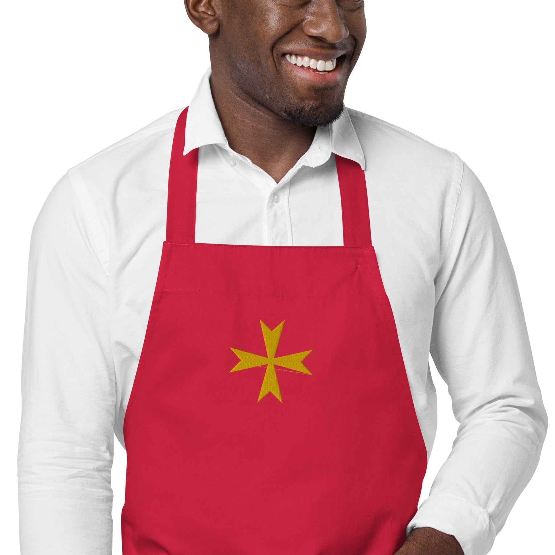 Order Of Malta Commandery Kitchen Apron - Various Cotton Colors - Bricks Masons