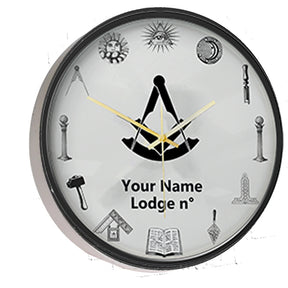 Past Master Blue Lodge Clock - Frame with LED - Bricks Masons